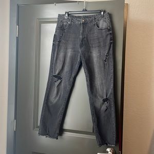 Black distressed jeans